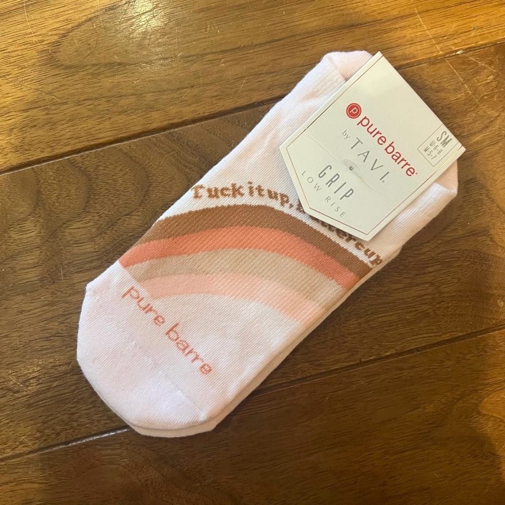 NWT! Pure Barre Grip socks Tuck it up Buttercup! Sticky socks